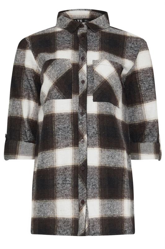 LTS Tall Brown Check Cotton Shirt | Long Tall Sally 6