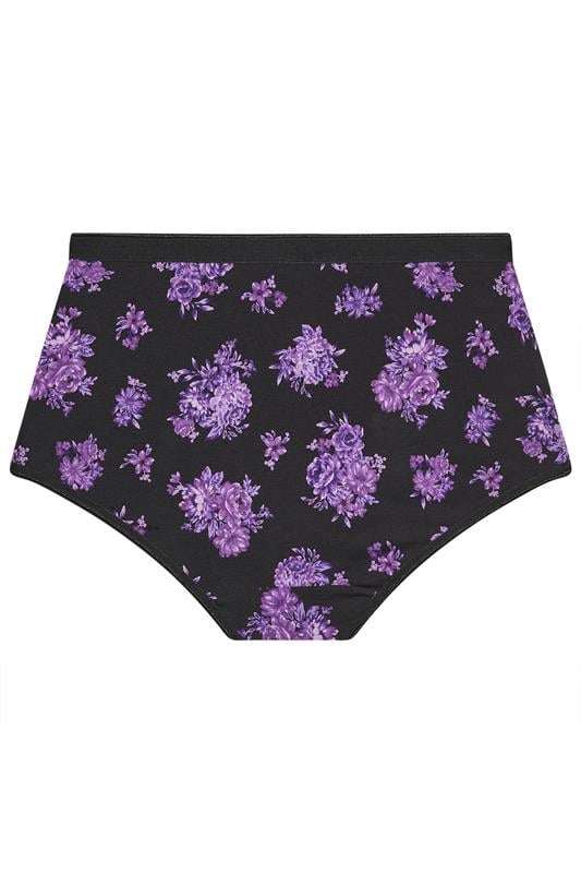 YOURSET 5 PACK Plus Size Purple Floral Full Briefs | Yours Clothing 7