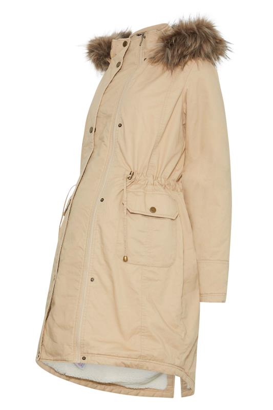 Tall Beige Brown Maternity Parka | Long Tall Sally  7