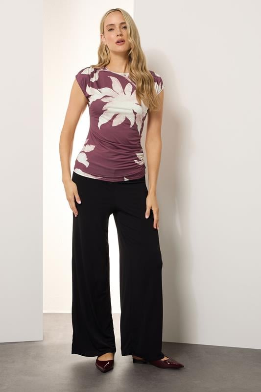 LTS Tall Berry Red Floral Draped Top | Long Tall Sally 1