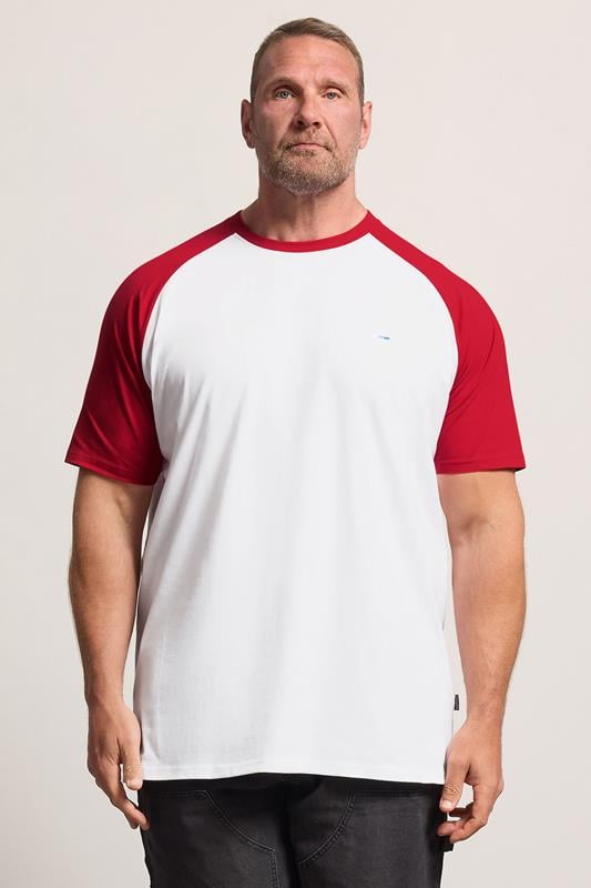 BadRhino Big & Tall Red & White Extra Long Raglan T-Shirt | BadRhino 1
