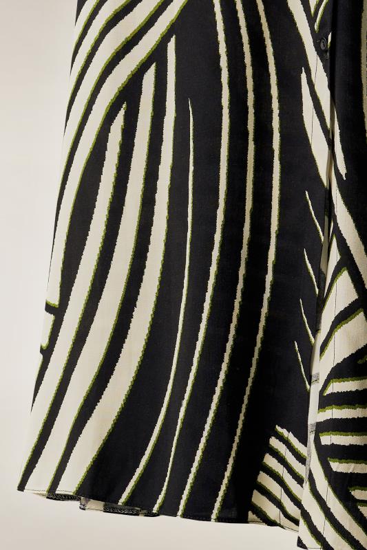 EVANS Plus Size Black & Ivory White Linear Print Utility Shirt Dress | Evans 6