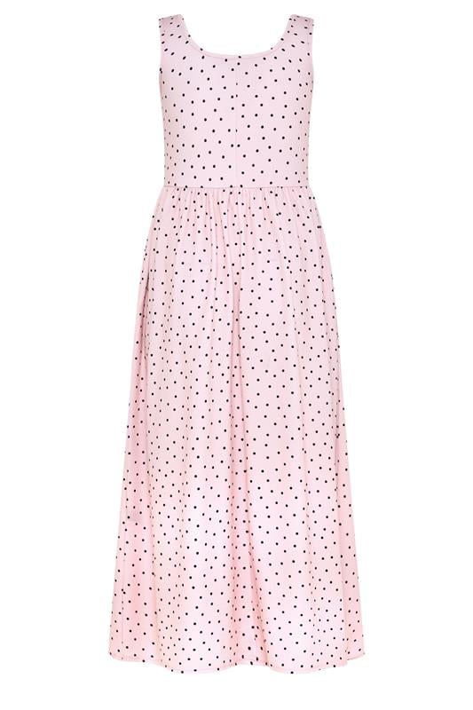 LIMITED COLLECTION Plus Size Pink Polka Dot Maxi Dress | Yours Clothing 2