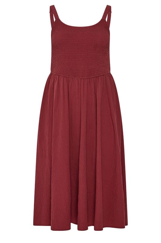 YOURS Plus Size Red Shirred Sundress | Yours Clothing 5