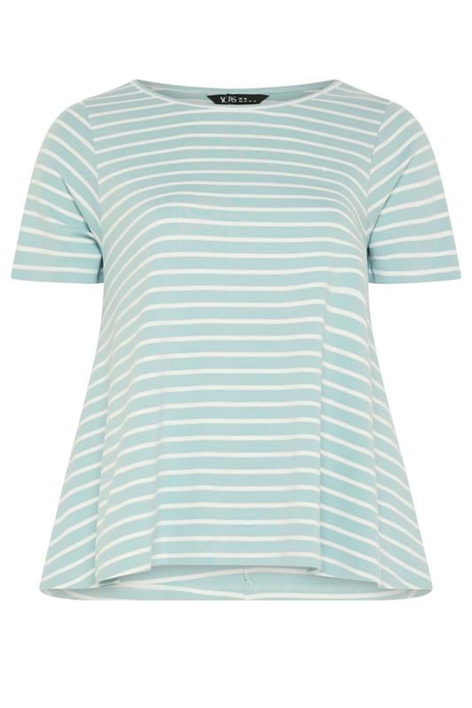 YOURS Plus Size Blue Stripe Swing Top | Yours Clothing 5