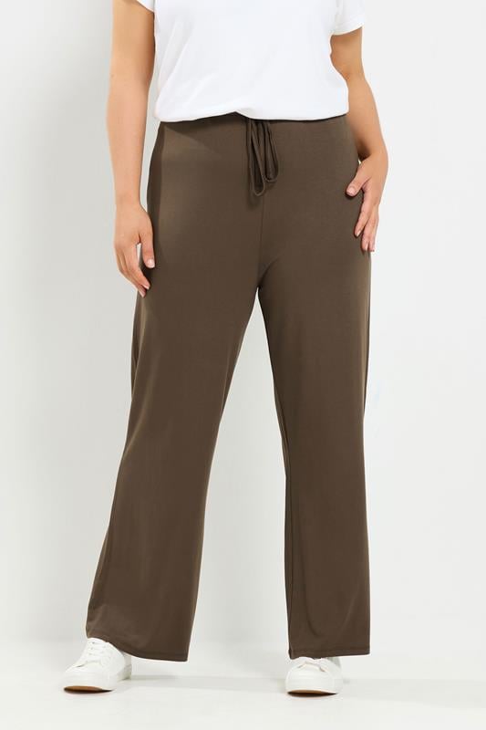  YOURS Curve Chocolate Brown Jersey Yoga Pants