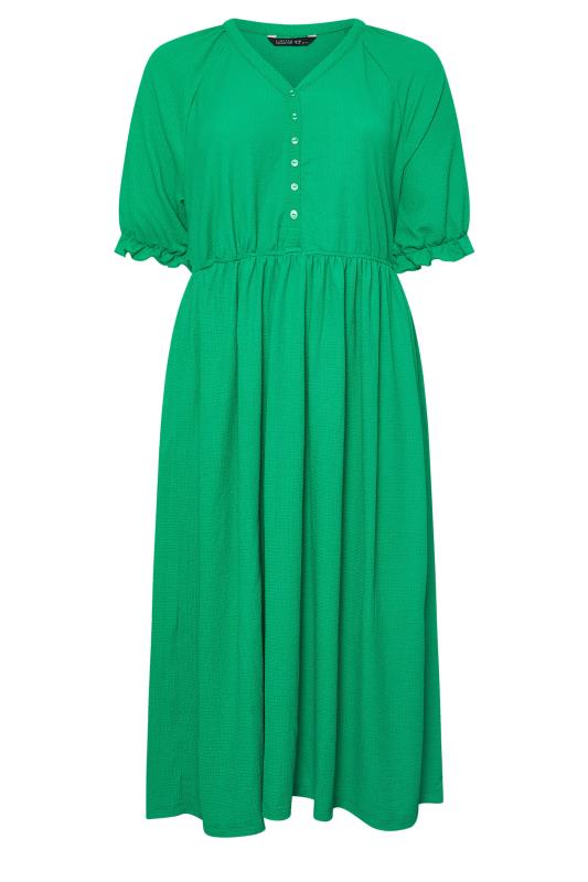 YOURS Plus Size Green Textured Midaxi Dress | Yours Clothing  5