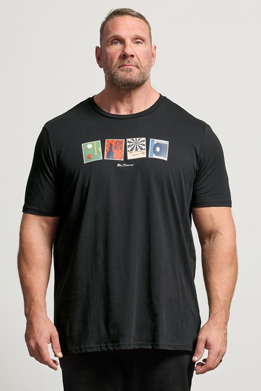  Ben Sherman Big & Tall Black Pub Graphic T-Shirt
