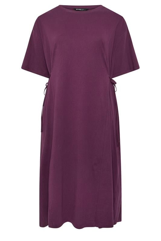 YOURS Plus Size Purple Front Tie Midi Dress | Yours Clothing 5