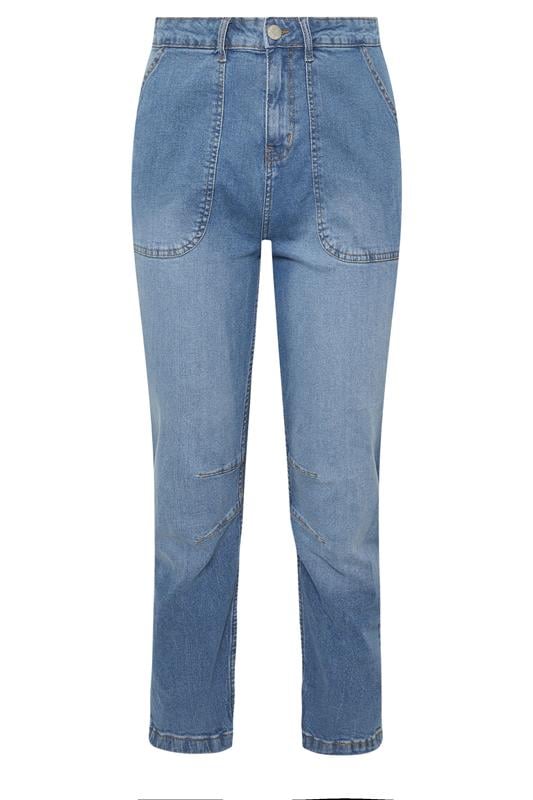 YOURS Plus Size Mid Blue Slim Barrel Jeans | Yours Clothing 5
