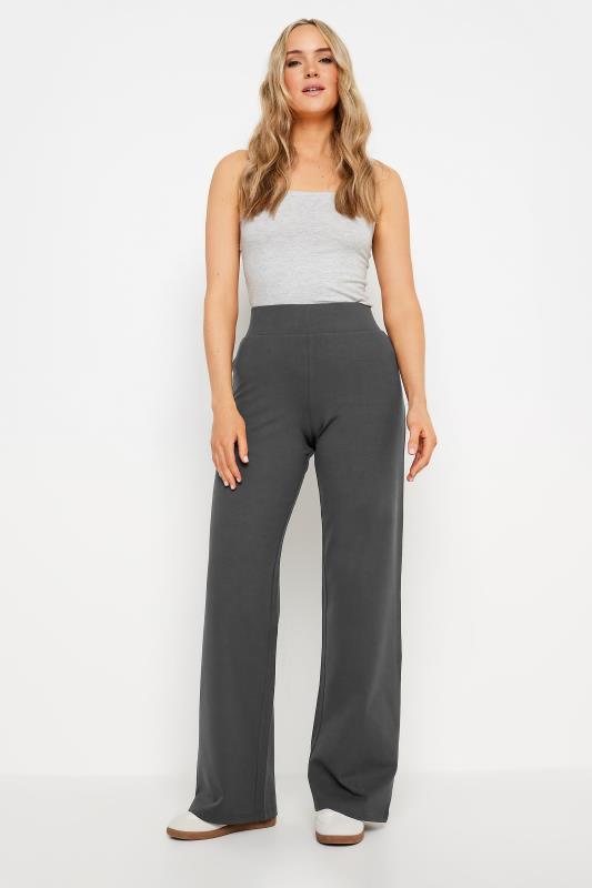 LTS Tall Women's Charcoal Grey Wide Leg Yoga Pants | Long Tall Sally 1