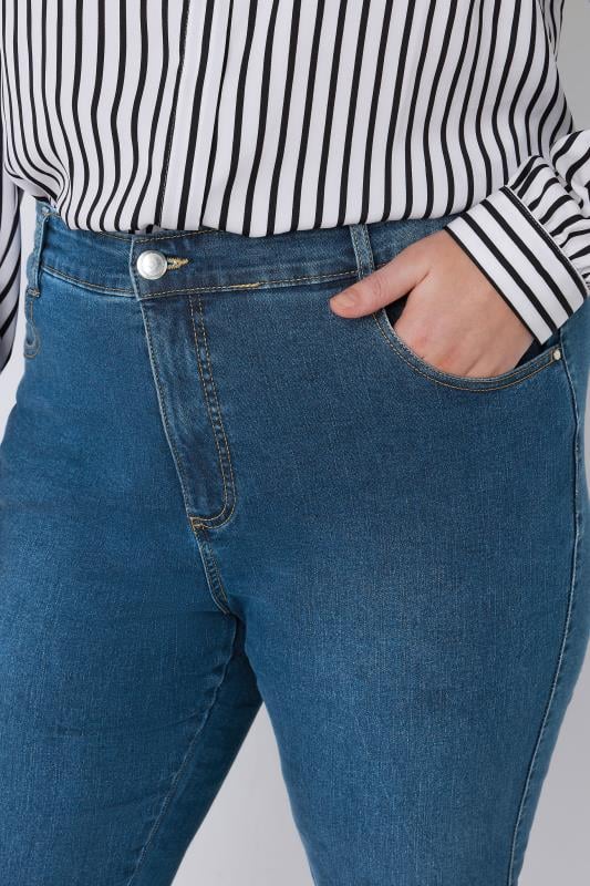 EVANS Plus Size Curve Fit Blue Mid Wash Bootcut Jeans | Evans 4