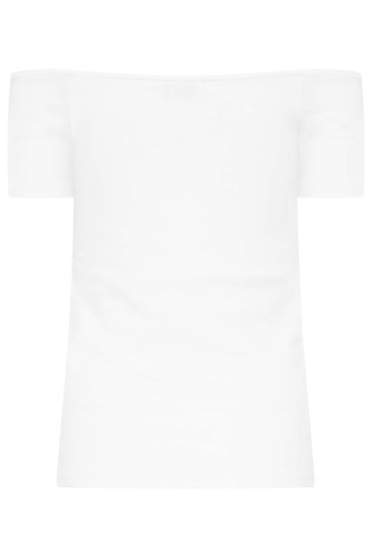 LTS Tall White Bardot Short Sleeve Top | Long Tall Sally  7