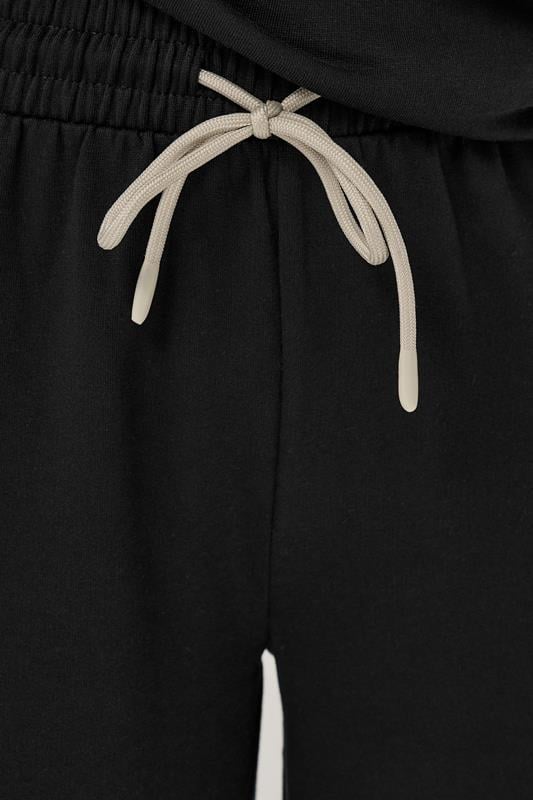 LTS Tall Black Pipe Detail Wide Leg Joggers | Long Tall Sally 5