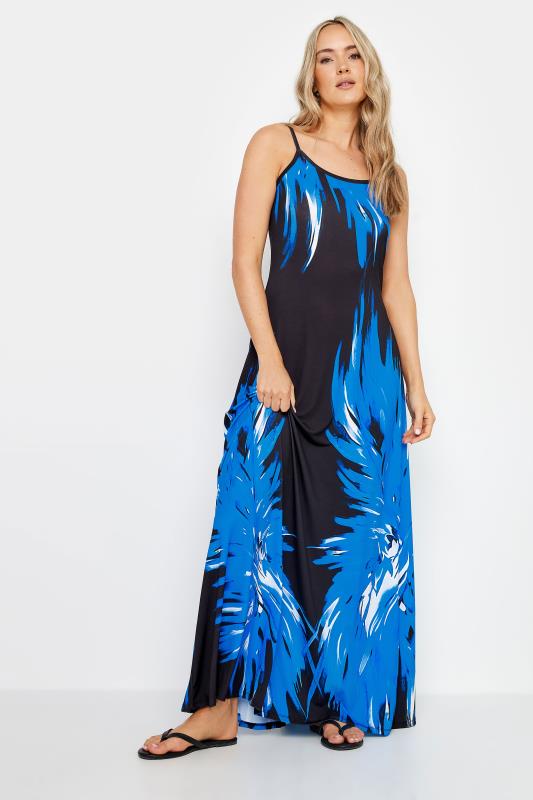 Tall  LTS Tall Black & Blue Floral Print Maxi Dress