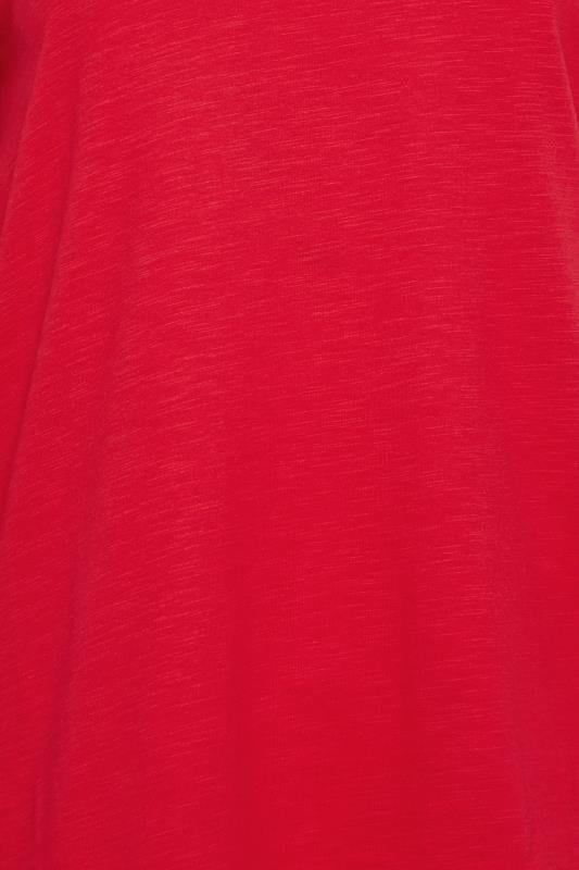 M&Co Red V-Neck Long Sleeve Cotton Blend T-Shirt | M&Co 5