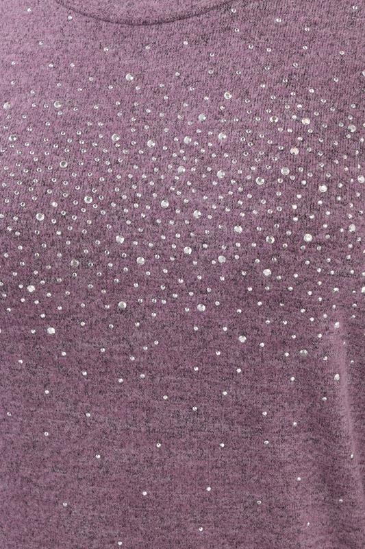 YOURS Plus Size Pink Studded Jumper | Yours Clothing 4