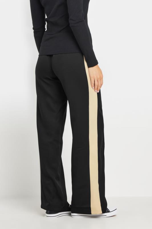 LTS Tall Black & Natural Brown Side Stripe Front Seam Wide Leg Trousers | Long Tall Sally 3