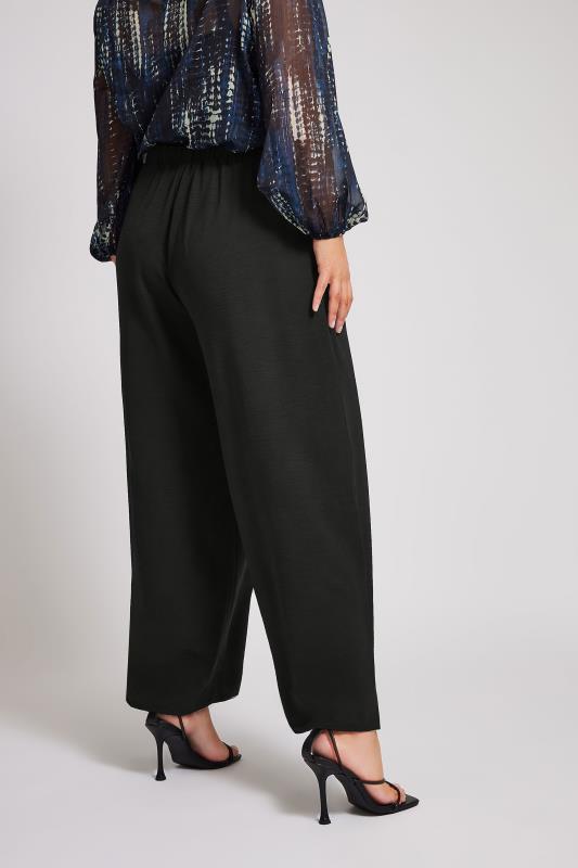 YOURS LONDON Plus Size Black Crepe Wide Leg Trousers | Yours Clothing 4