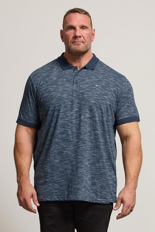BadRhino Big & Tall Navy Blue Slub Polo Shirt