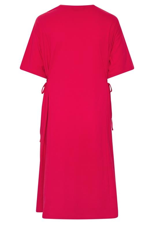 YOURS Plus Size Red Front Tie Midi Dress | Yours Clothing 2