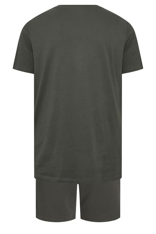 JACK & JONES Big & Tall Grey T-Shirt & Shorts Set | BadRhino 4