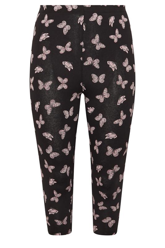 YOURSET 2 PACK Plus Size Black Butterfly Print Cropped Leggings | Yours Clothing 8