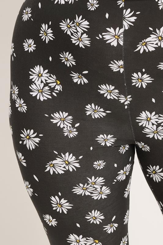 YOURSET 2 PACK Plus Size Black Daisy Cropped Leggings | Yours Clothing 7
