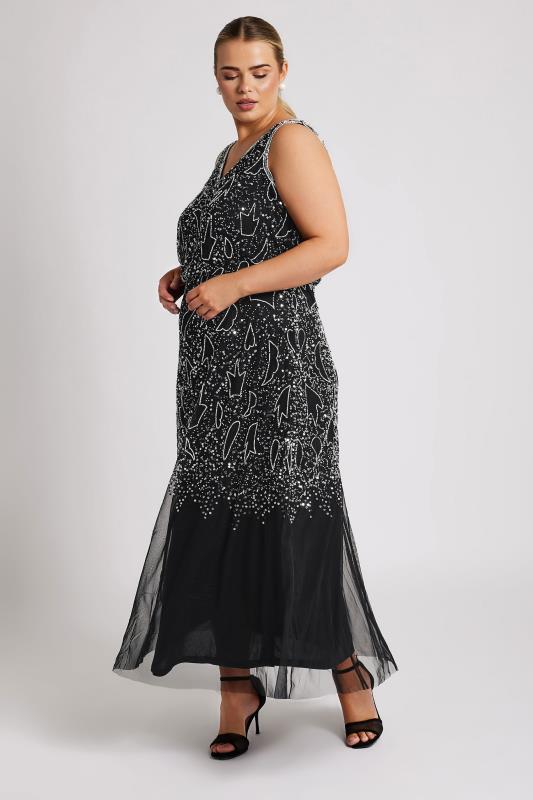 Plus Size  LUXE Curve Black Sequin Embellished Maxi Dress