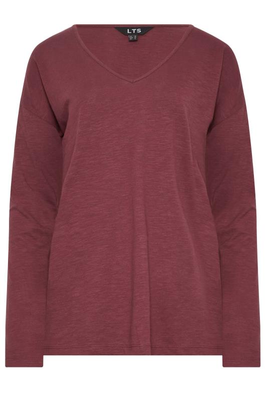 LTS Tall Women's 2 PACK Burgundy Red & Khaki Green Long Sleeve T-Shirts | Long Tall Sally  7