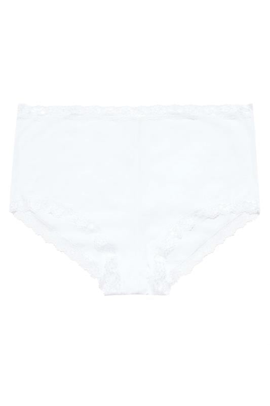4 PACK White Lace Trim High Waisted Shorts | Yours Clothing 4