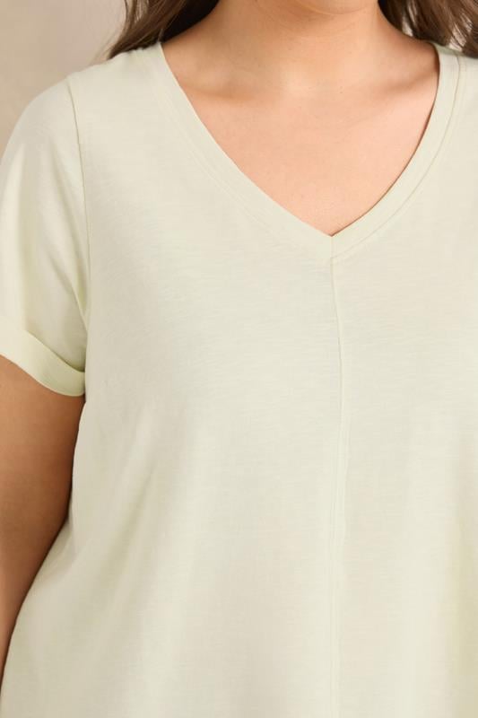 EVANS Plus Size Natural V-Neck Cotton T-Shirt | Evans 4