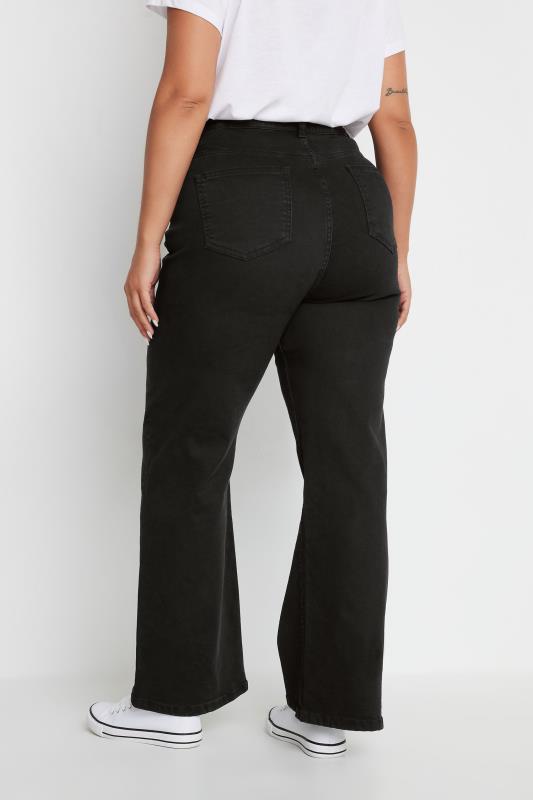 YOURS Plus Size Black Wide Leg Denim Jeans | Yours Clothing  3