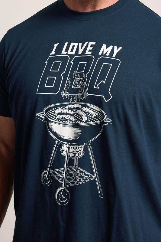 BadRhino Big & Tall Navy Blue 'My BBQ' Graphic T-Shirt | BadRhino 4
