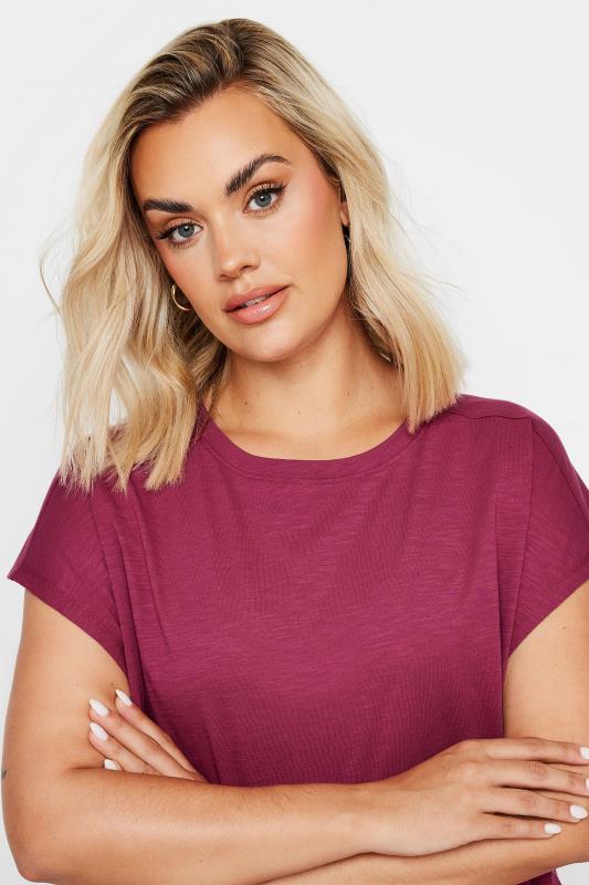 YOURS Plus Size Red Crew Neck T-Shirt | Yours Clothing 4