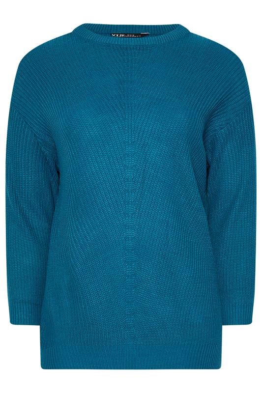 YOURS Plus Size Dark Blue Essential Knitted Jumper | Yours Clothing 5