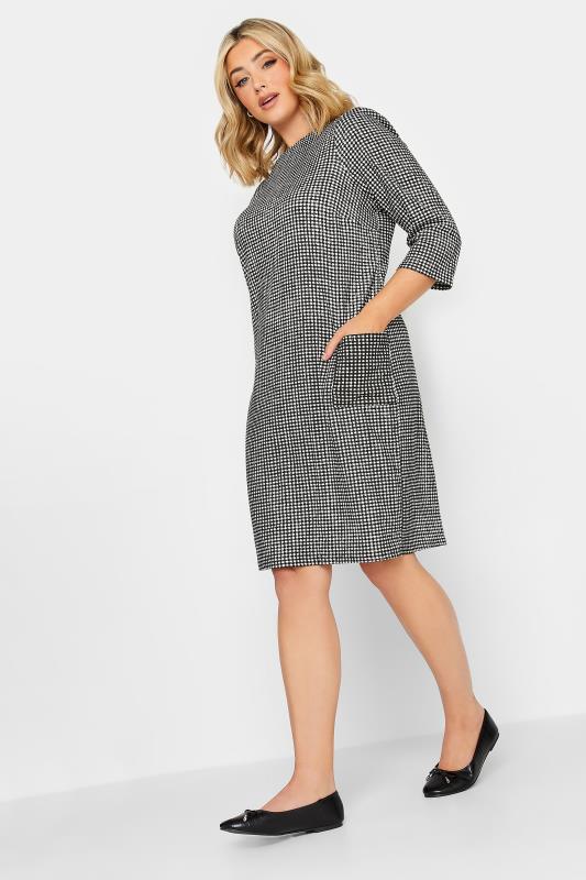 Plus Size Black Gingham Pocket Tunic Dress | Yours Clothing 1