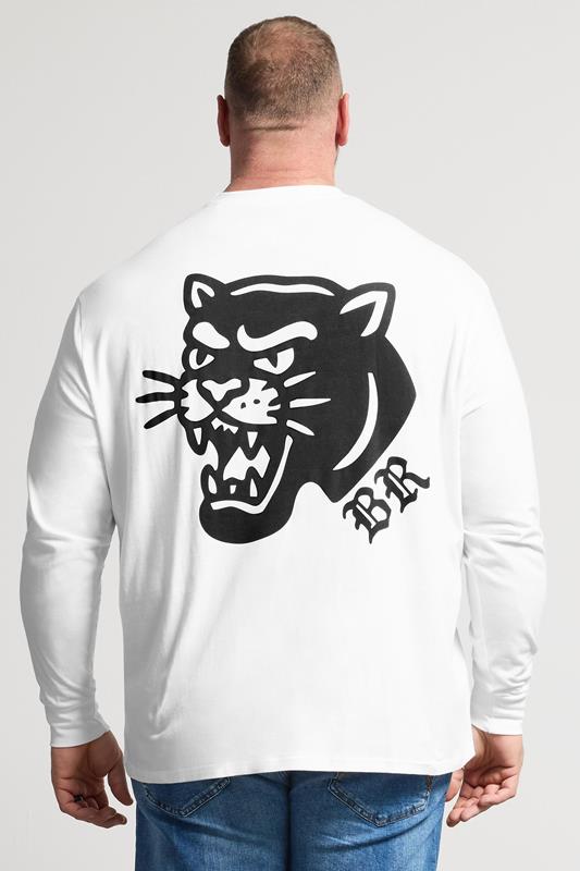 BadRhino Big & Tall White Panther Long Sleeve Graphic T-Shirt | BadRhino 4
