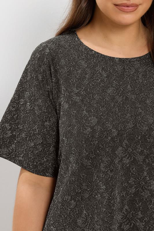 YOURS Plus Size Grey Jacquard T-Shirt Dress | Yours Clothing 5