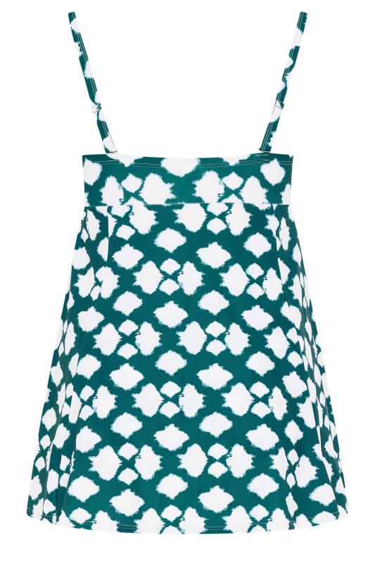 YOURS Plus Size Green Abstract Spot Knot Front Swim Dress | Yours Clothing 8