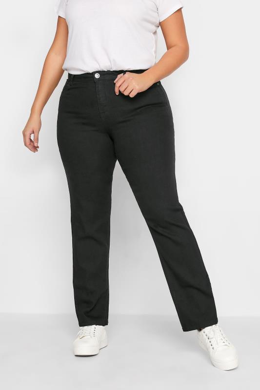 LTS Black IVY Straight Leg Jeans | Long Tall Sally 1