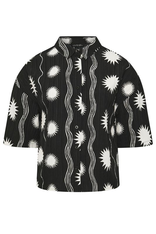 LIMITED COLLECTION Plus Size Black Sun Crinkle Shirt | Yours Clothing 5