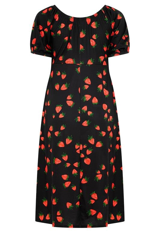 LIMITED COLLECTION Plus Size Black Strawberry Tea Dress | Yours Clothing 6
