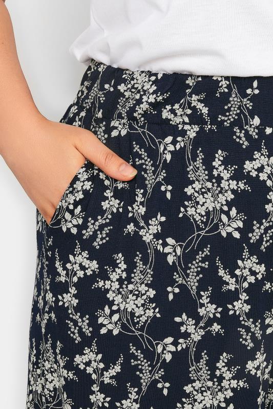 YOURS Curve Blue Floral Print Culottes | Yours Clothing 3