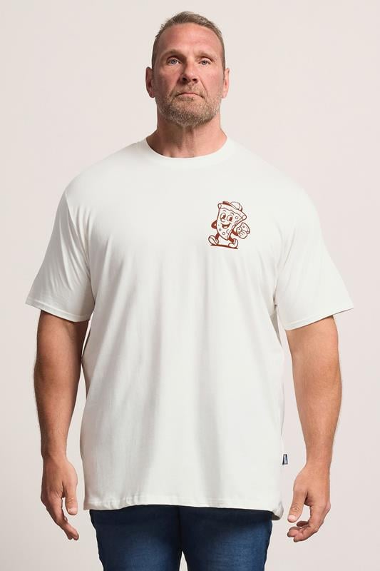 BadRhino Big & Tall Off-White Extra Long Graphic T-Shirt