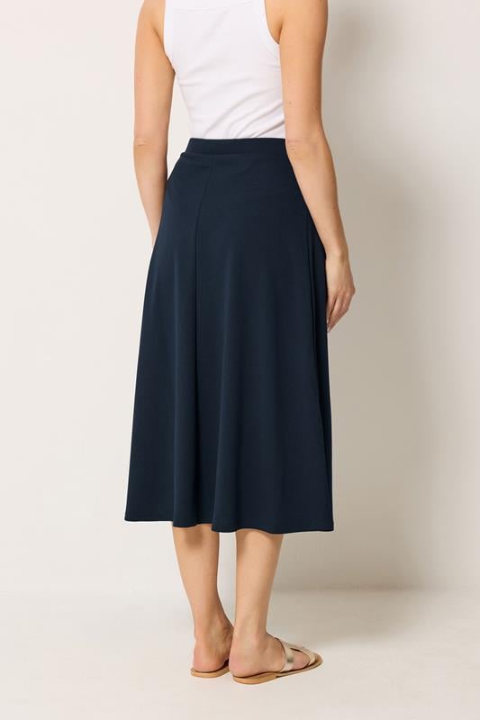 LTS Tall Women's Navy Blue Tie Waist Midi Skirt | Long Tall Sally 2