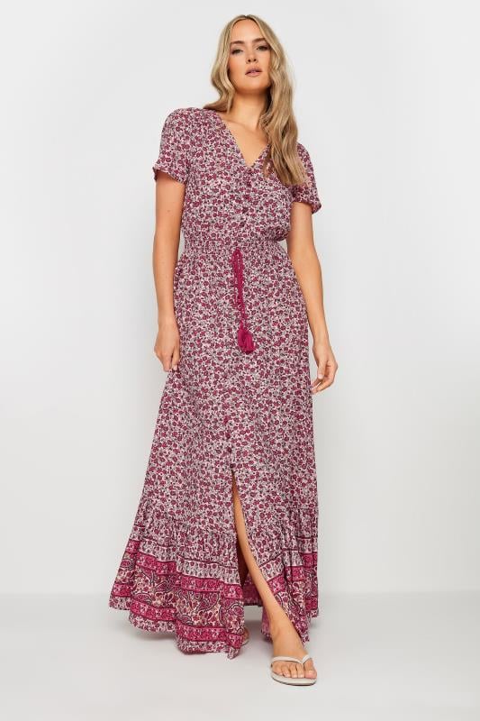 LTS Tall Women's Pink Floral Maxi Dress | Long Tall Sally  1