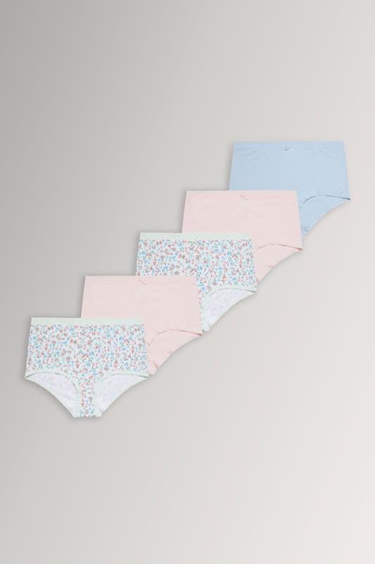  YOURSET 5 PACK Curve Pink Floral Print Full Briefs