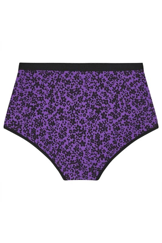 YOURSET 5 PACK Plus Size Purple Ditsy Print Full Briefs | Yours Clothing 8