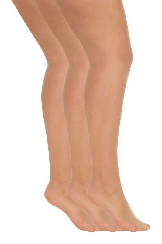  YOURSET 3 PACK Natural 15 Denier Ladder Resist Tights